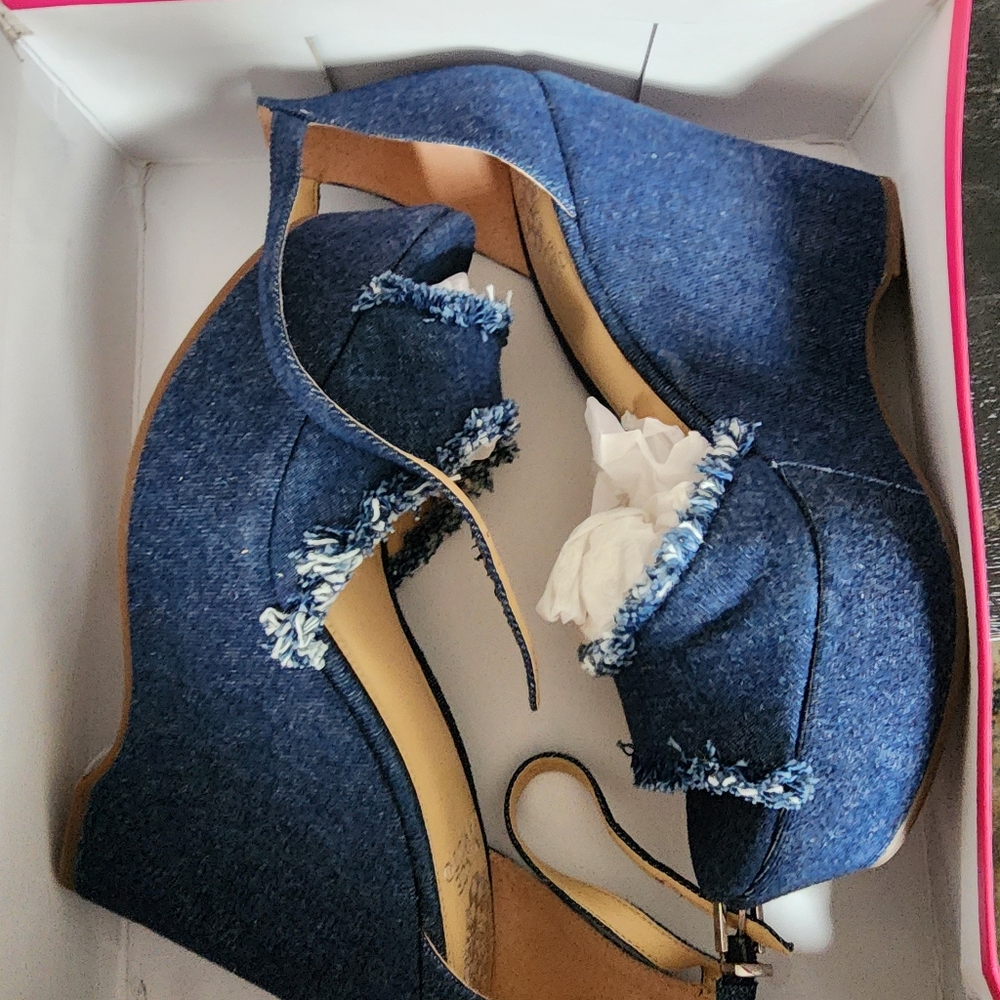 Denim wedges